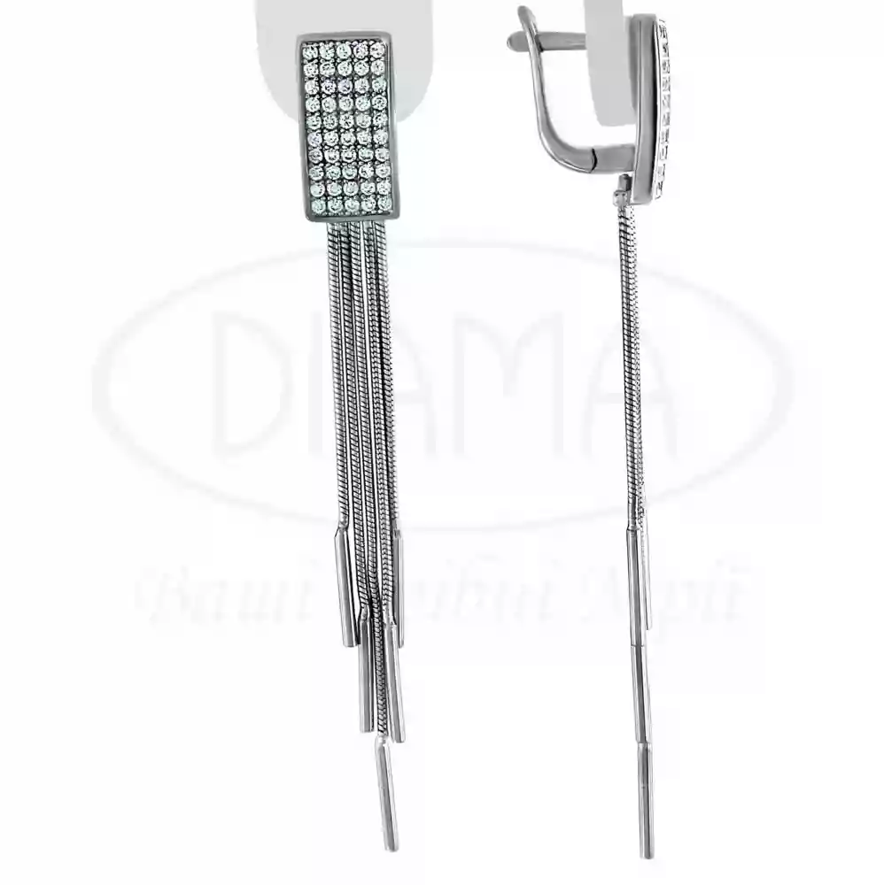 Срібні сережки з Цирконом фото 1