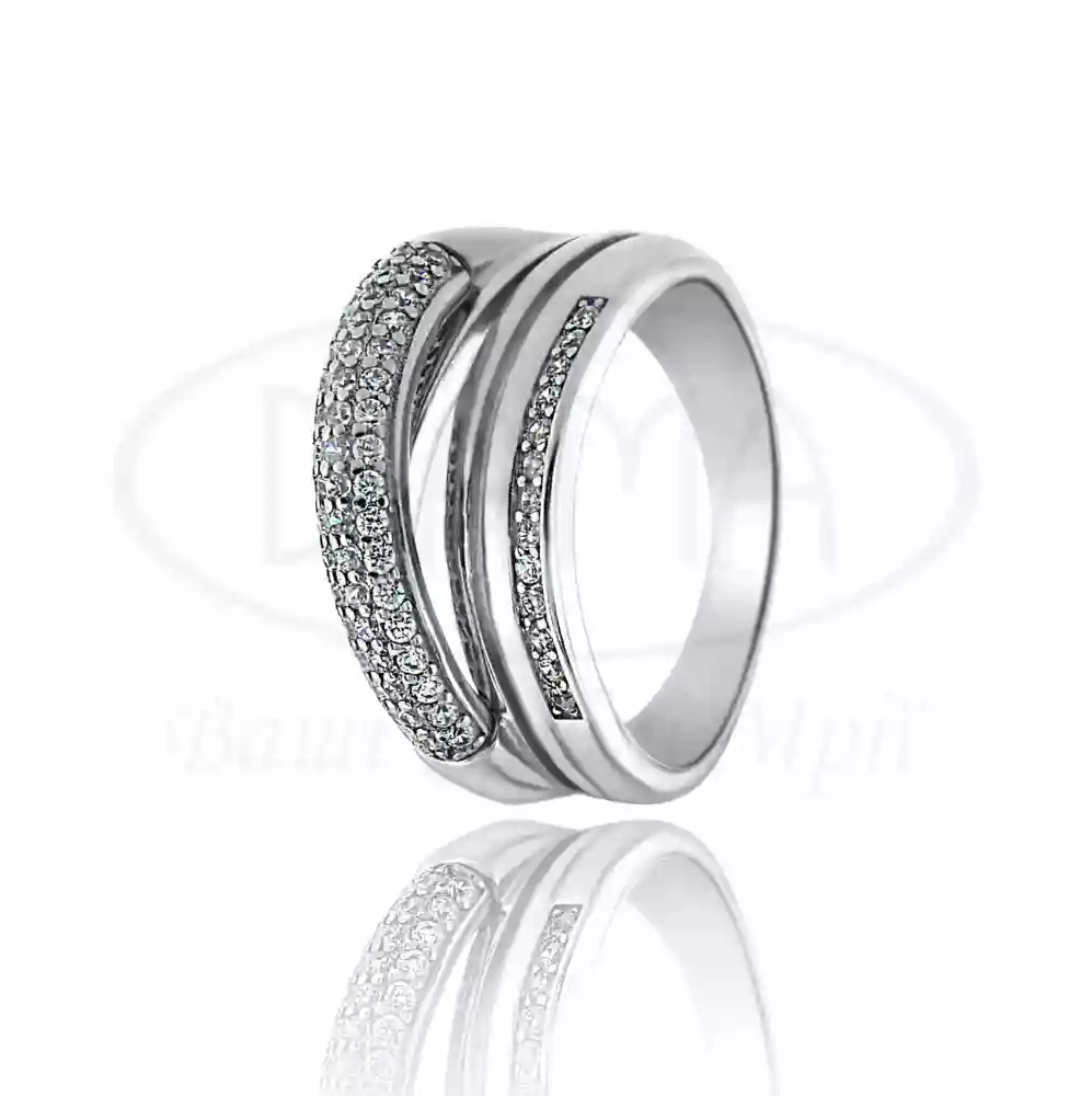 Каблучка срібна з цирконом фото 1