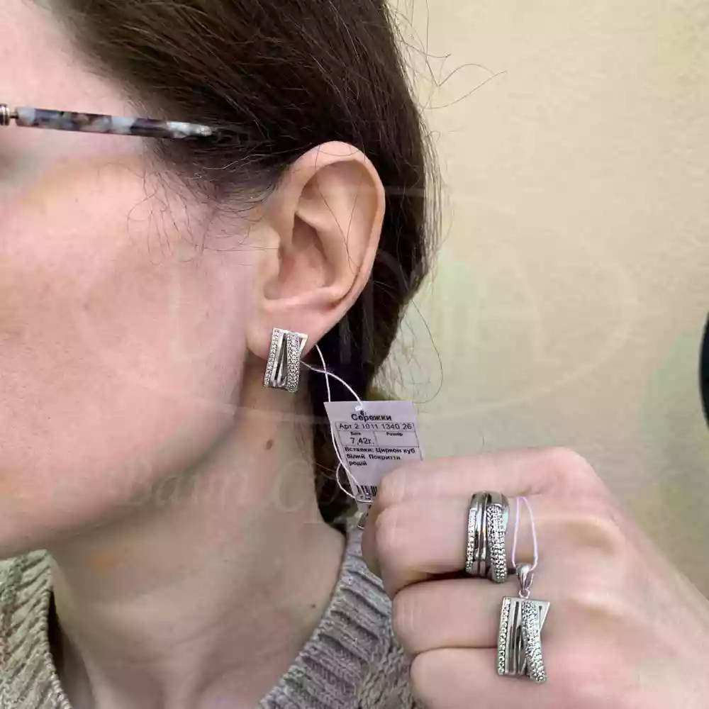 Каблучка срібна з цирконом фото 2