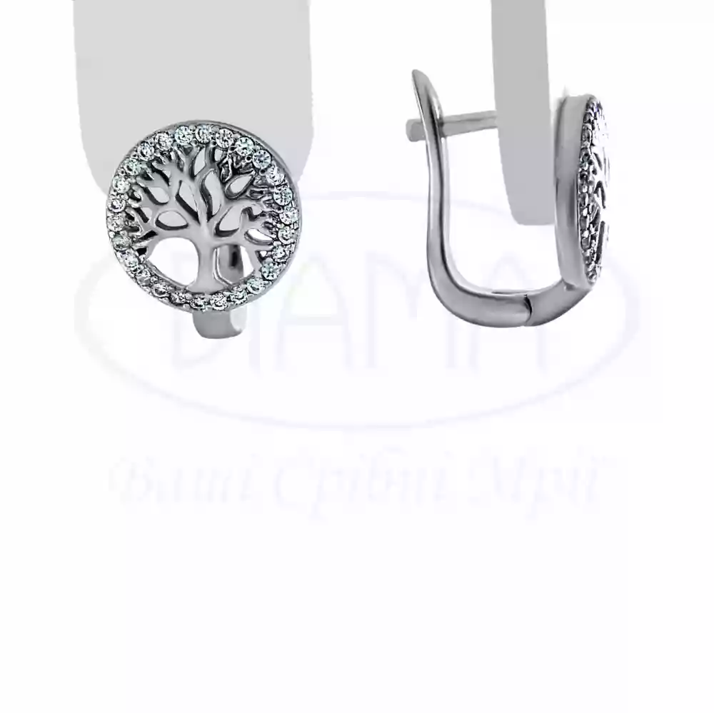 Срібні сережки з Цирконом фото 1