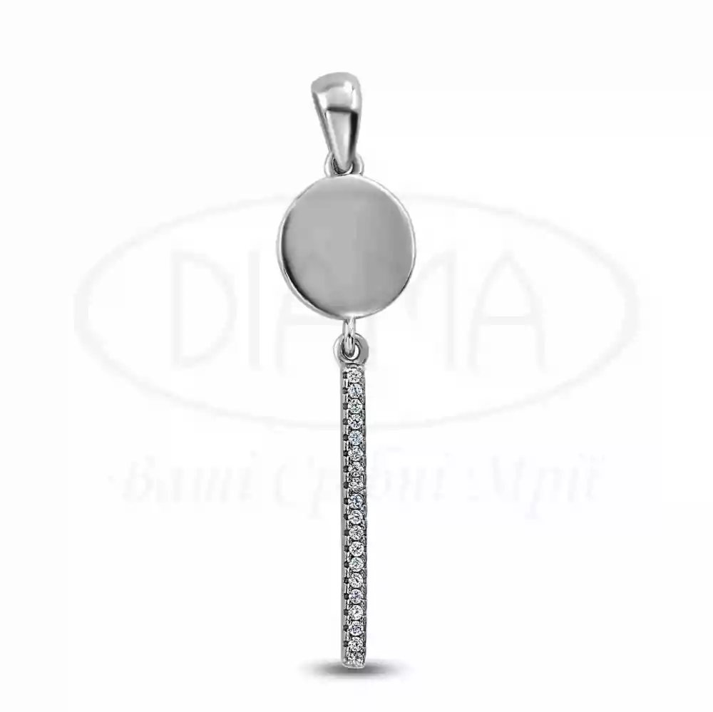 Срібна підвіска з цирконом фото 1