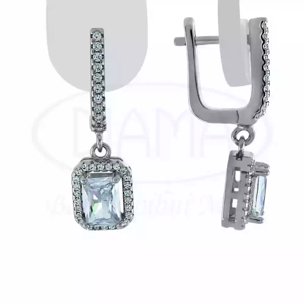 Сережки срібні з цирконом фото 1