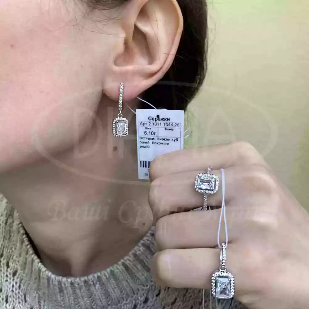 Підвіска срібна з цирконом фото 2
