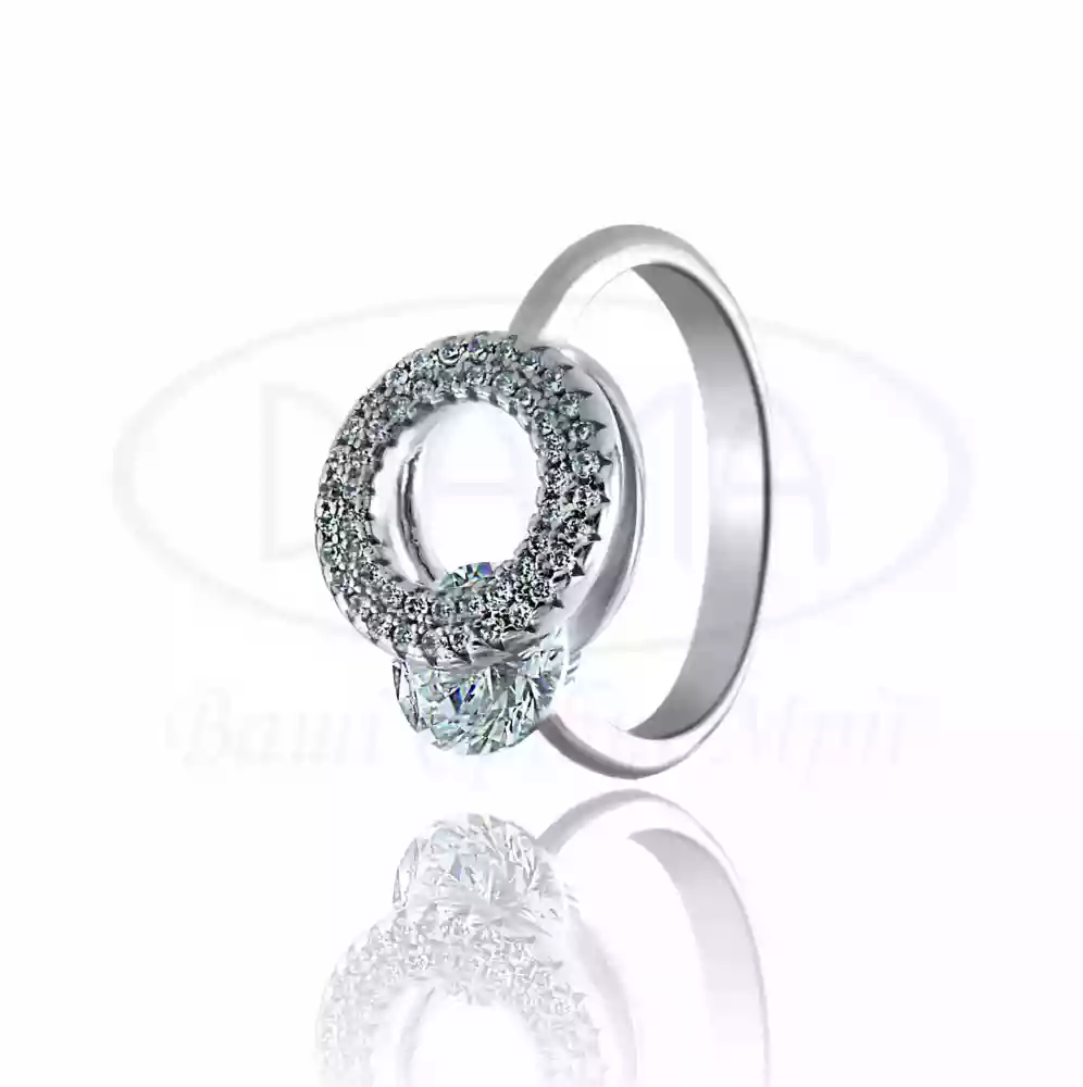 Каблучка срібна з цирконом фото 1