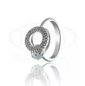 Каблучка срібна з цирконом