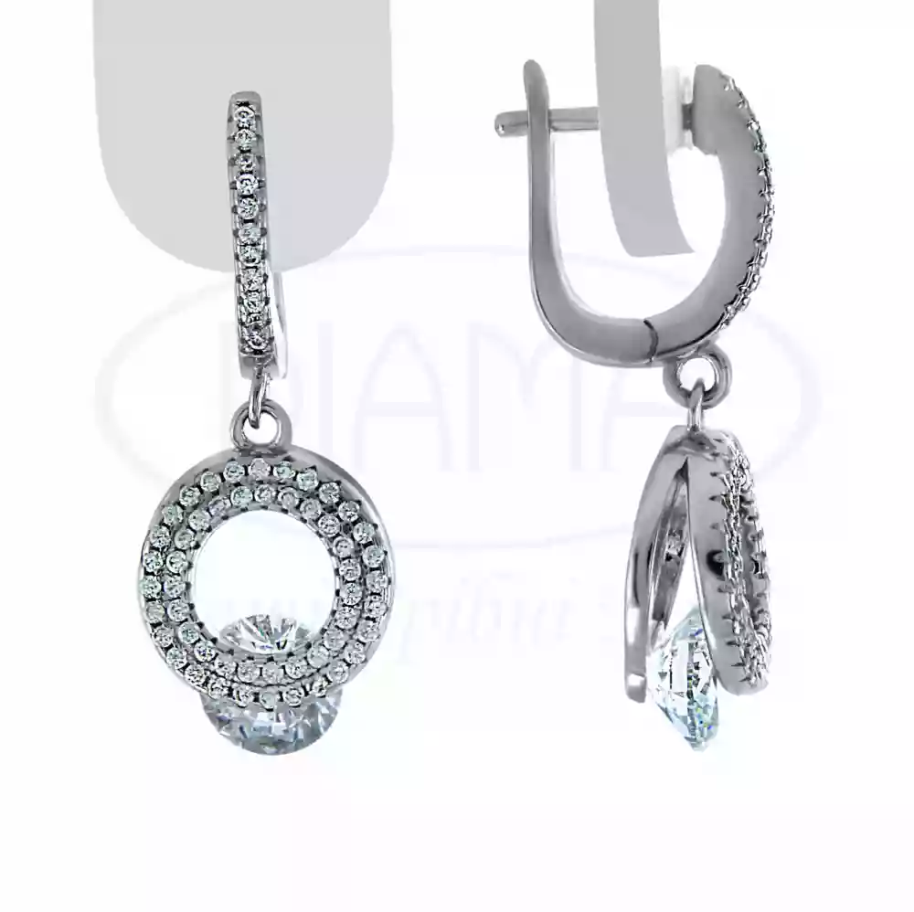 Сережки срібні з цирконом фото 1