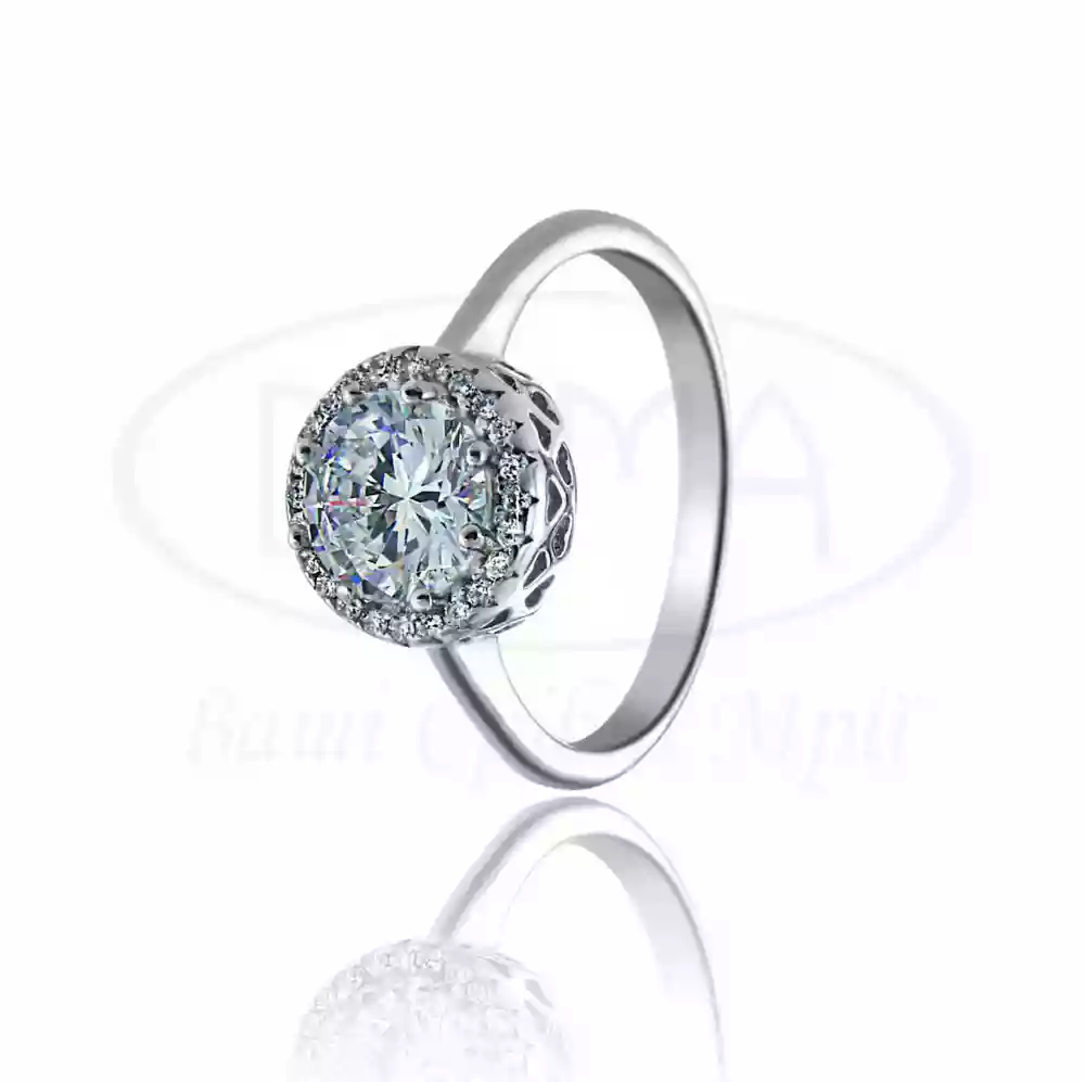 Каблучка срібна з цирконом фото 1