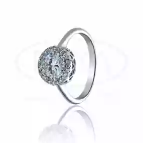 Каблучка срібна з цирконом