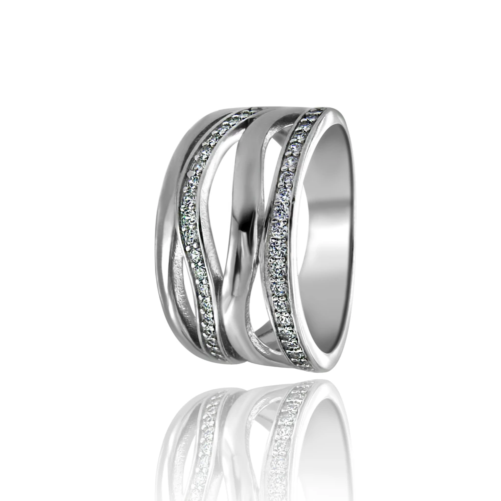 Каблучка срібна з цирконом фото 1