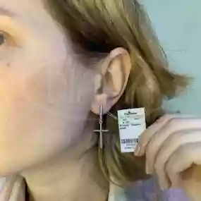 Срібні сережки "Хрест"