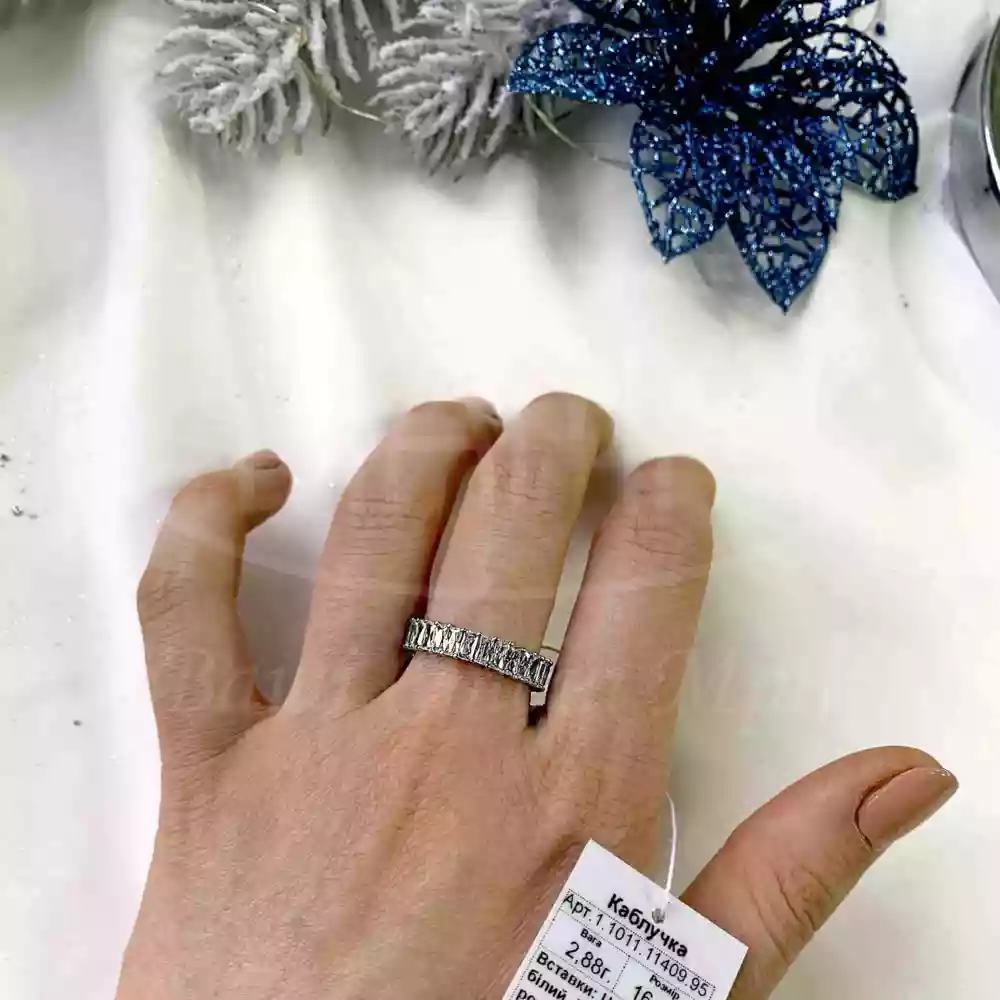 Каблучка срібна з Цирконом фото 2