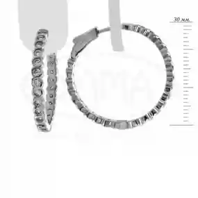 Сережки круглі з цирконом