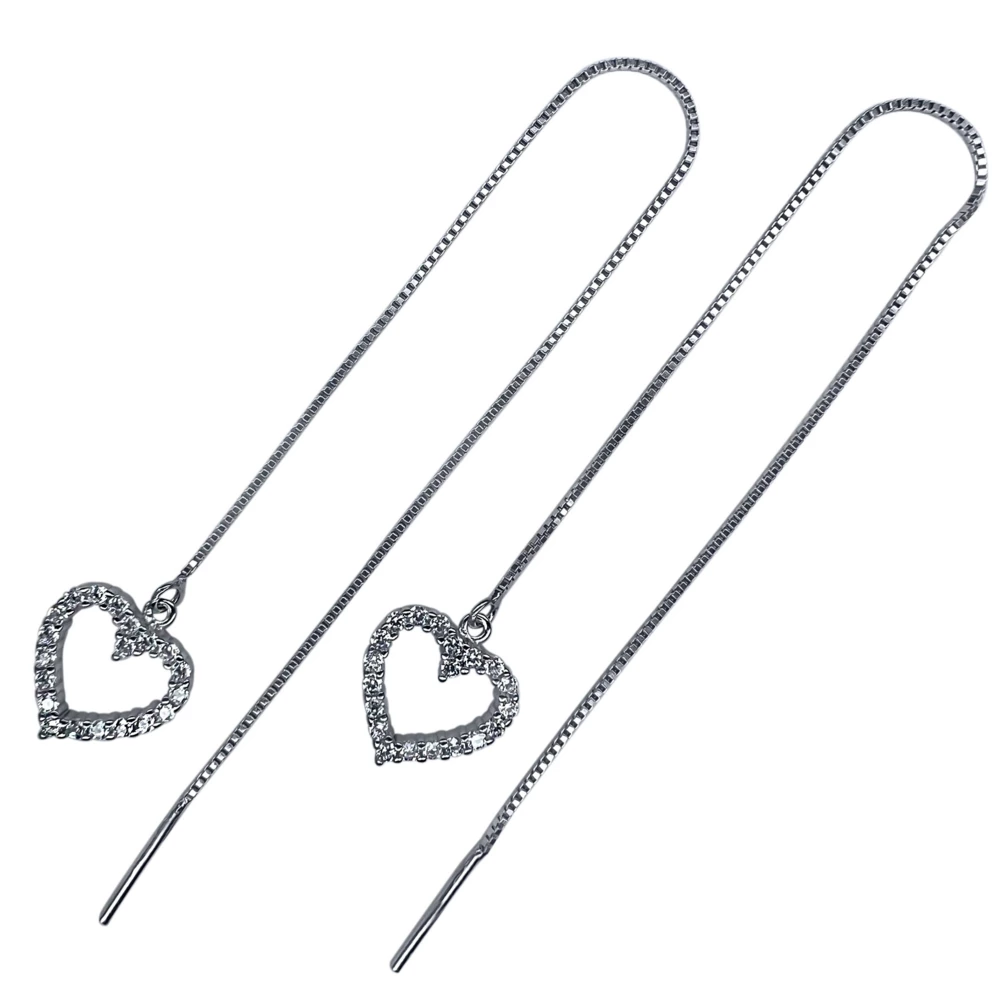 Срібні сережки протяжки фото 1