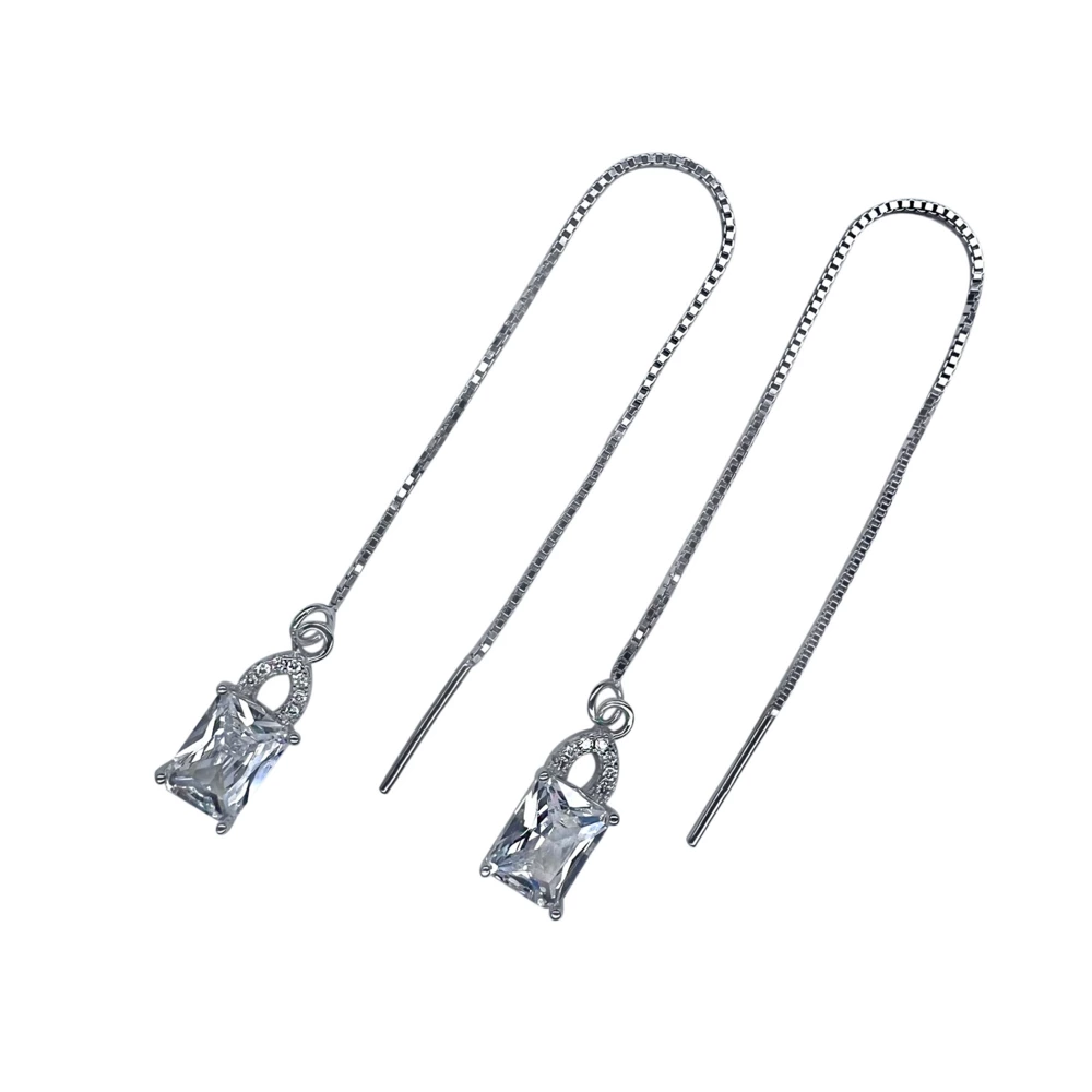 Срібні сережки протяжки фото 1