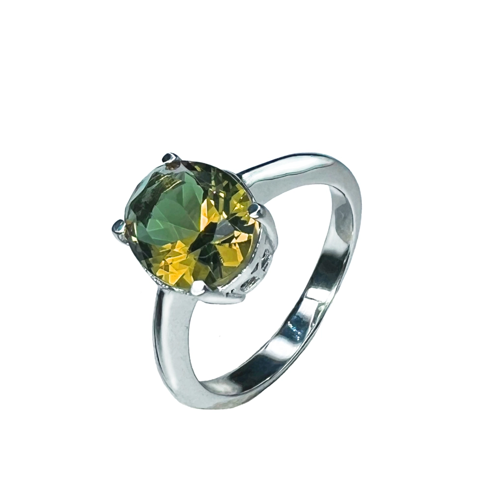 Каблучка срібна з Султанітом фото 2