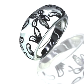 Каблучка срібна з Емаллю